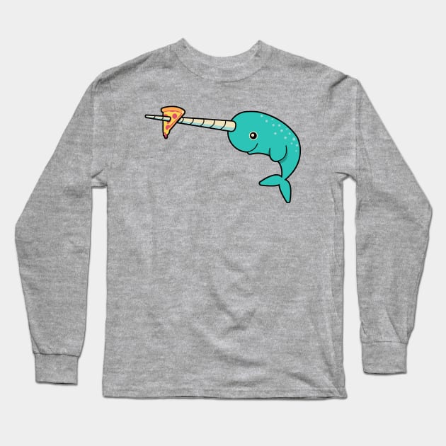 Narwhals Love Pizza Long Sleeve T-Shirt by TeeMagnet